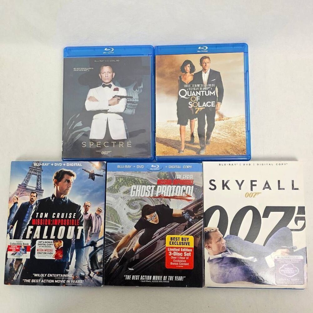 Blu-ray Lot James Bond 007 Mission Impossible 5 Movies